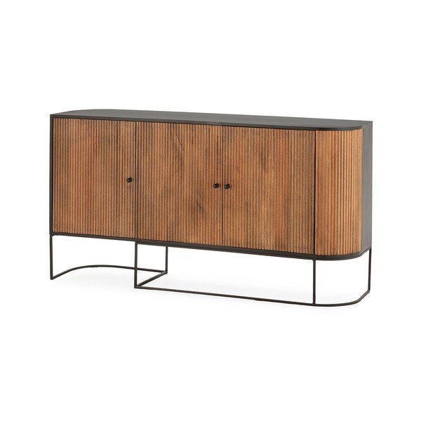 Dabīga toņa mango masīvkoka kumode 165x90x40 cm Curve – MOME-image-3