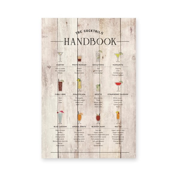 Koka izkārtne 40x60 cm Cocktails Handbook – Really Nice Things