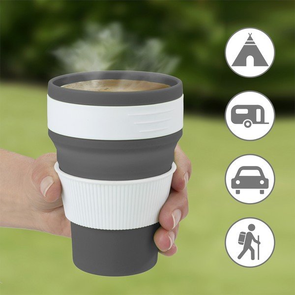 Balta/pelēka ceļojumu krūze 0.35 l – Maximex-image-1