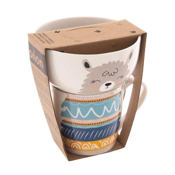 Porcelāna krūzes un bļodas komplekts (2 gab.) 350 ml – Orion-image-4