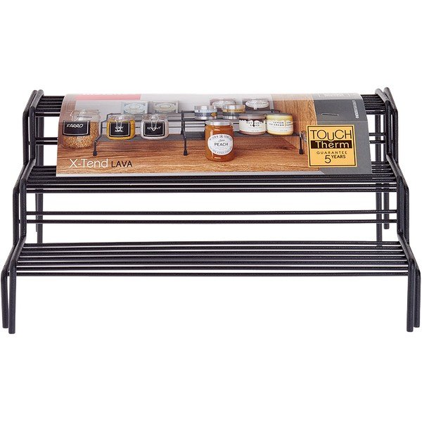 Melns regulējams papildu plaukts virtuvei Metaltex Lava-image-2