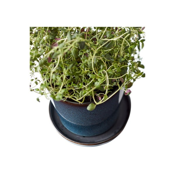 Akmensmasas puķu poda apvalks ø 10 cm Gastro Dark Blue/Black – Bitz-image-2