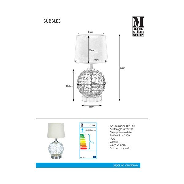 Galda lampa Markslöjd Bubbles Steel-image-1