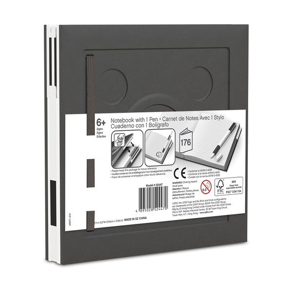 Melns kvadrātveida blociņš ar gēla pildspalvu LEGO®, 15,9 x 15,9 cm-image-2