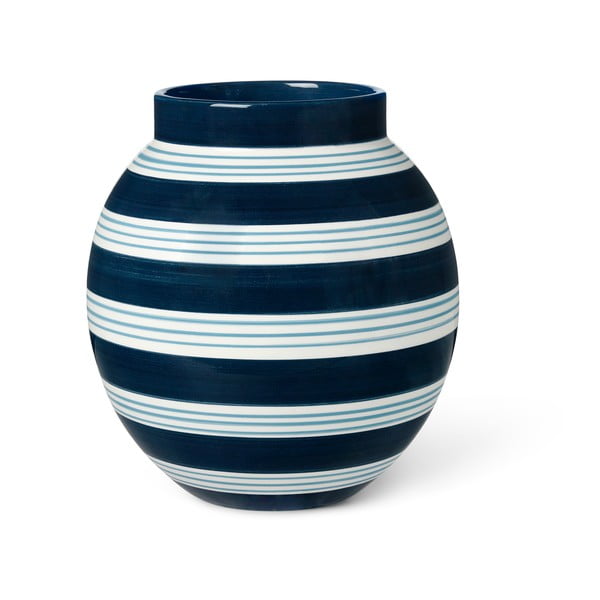 Tumši zili balta keramikas vāze Kähler Design Nuovo, augstums 20,5 cm