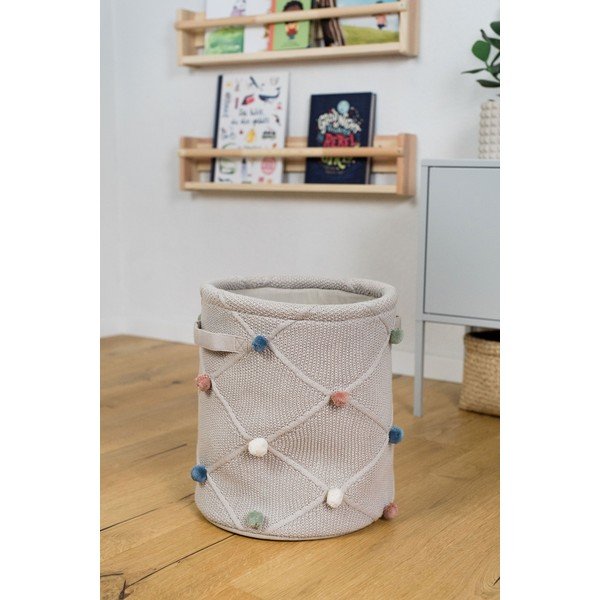 Gaiši brūns tekstila bērnu rotaļlietu grozs ø 30x35 cm Taupe – Kindsgut-image-4