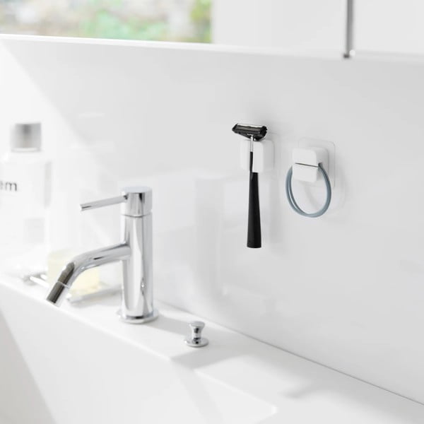 Balti silikona daudzfunkcionāli turētāji (2 gab.) Film Hook – YAMAZAKI-image-1