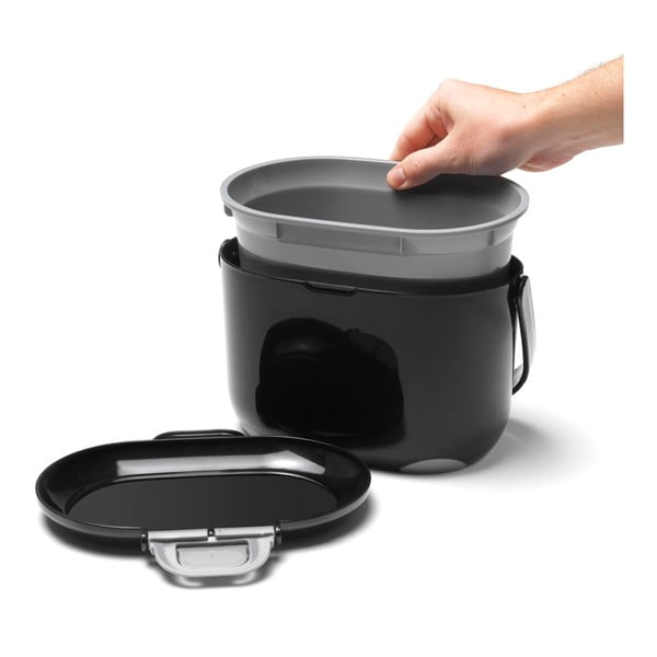 Melns kompostējams atkritumu konteiners 2,5 l - Addis-image-3