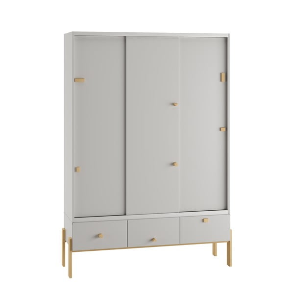 Gaiši pelēka zema bērnu kumode 150x25 cm Cube – Pinio-image-4