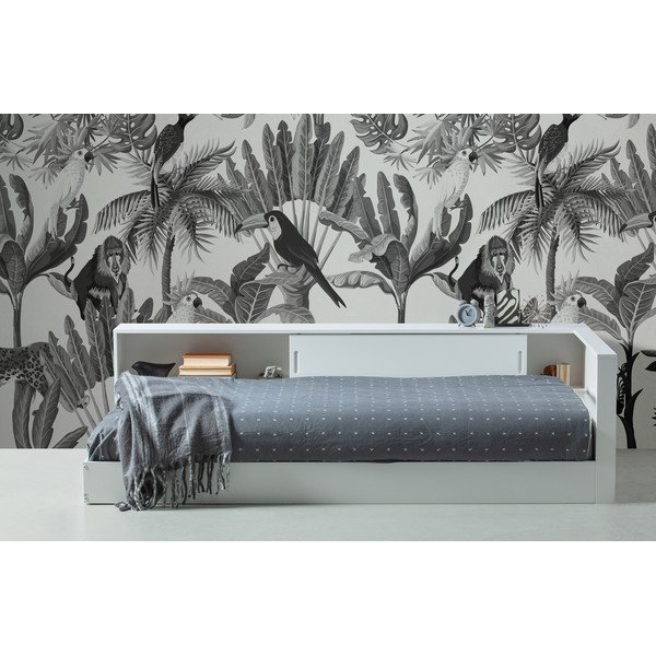 Balta vienvietīga gulta no priedes WOOOD Connect, 90 x 200 cm-image-1