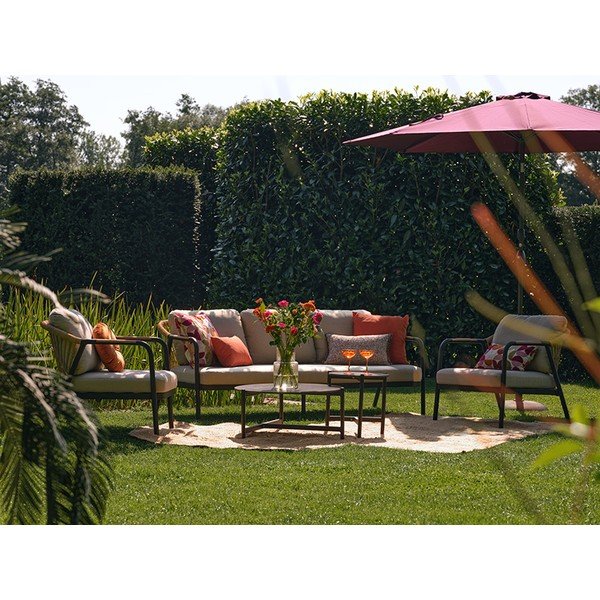 Bēšs alumīnija dārza atpūtas komplekts 5 personām Nice – Hartman-image-1