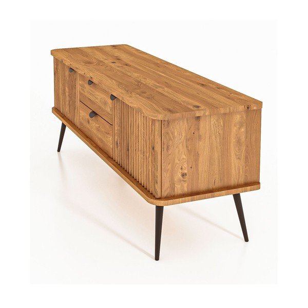 Dabīga toņa zema kumode no ozolkoka 144x57 cm Kula – The Beds-image-3