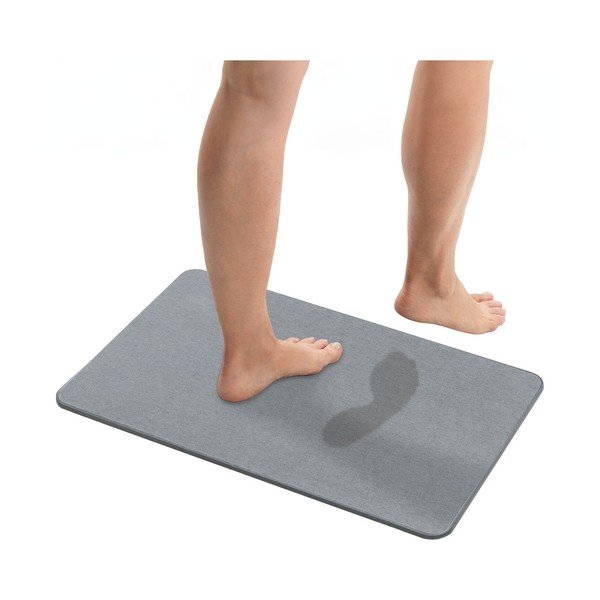 Pelēks diatomīta vannas istabas paklājiņš 50x80 cm Simi – Wenko-image-3
