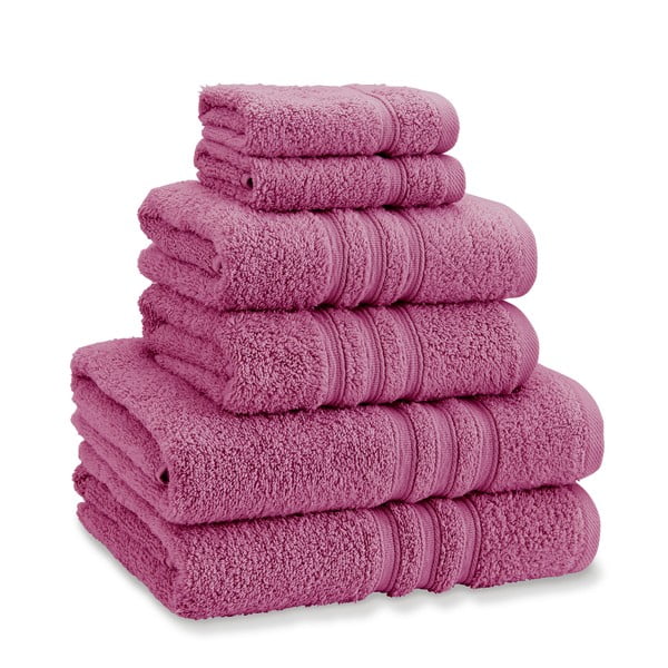 Tumši rozā frotē kokvilnas dvieļi komplektā (6 gab.) Zero Twist – Catherine Lansfield