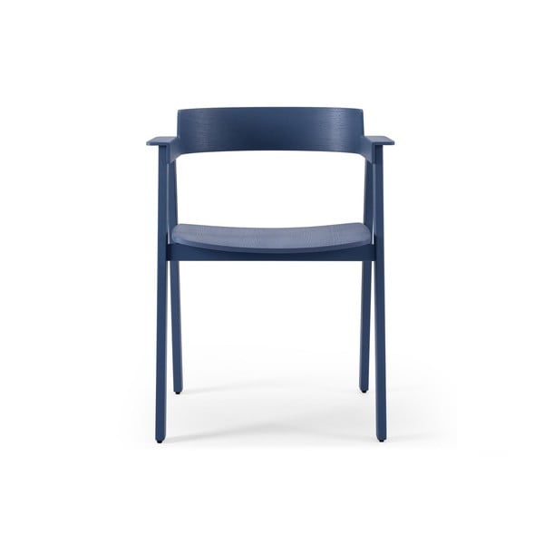 Zils ozola masīvkoka pusdienu krēsls ar roku balstiem Flip – Gazzda-image-2