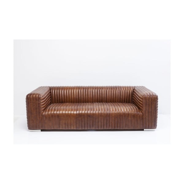 Brūns ādas dīvāns Kare Design Malibu, 226 cm