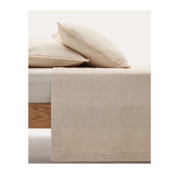 Bēšs kokvilnas gultas pārklājs 240x260 cm Bedar – Kave Home-image-2