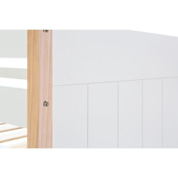 Balta divstāvu gulta bērniem no priedes koka 90x190 cm Kiara – Marckeric-image-1