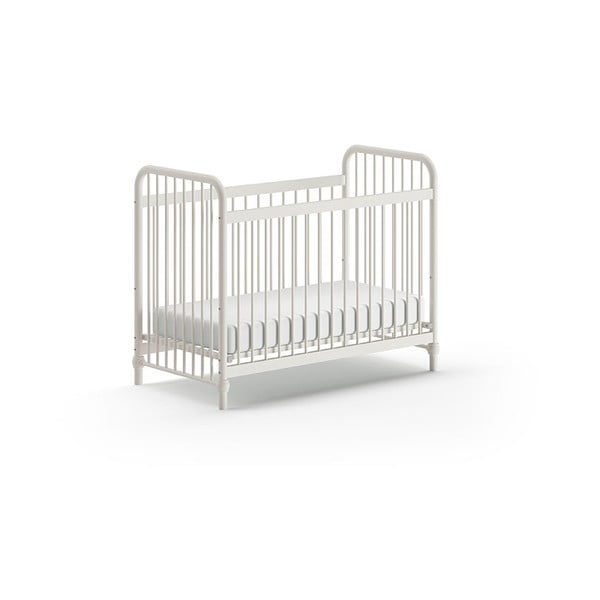 Balta metāla bērnu gultiņa 60x120 cm BRONXX – Vipack