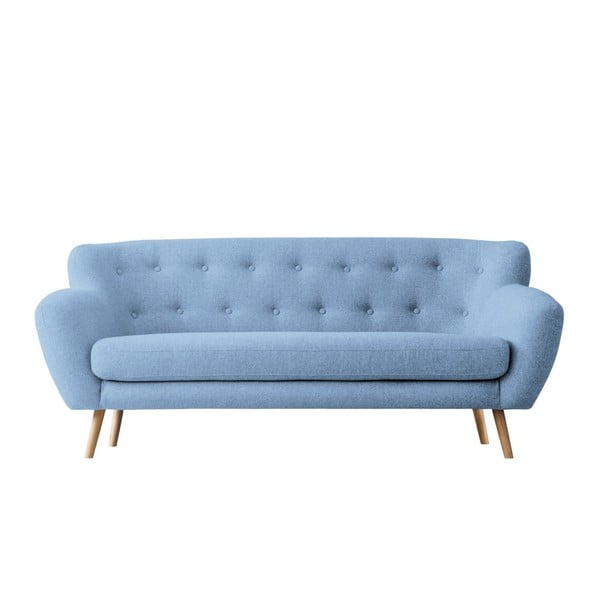 Gaiši zils trīsvietīgs dīvāns Kooko Home Pop