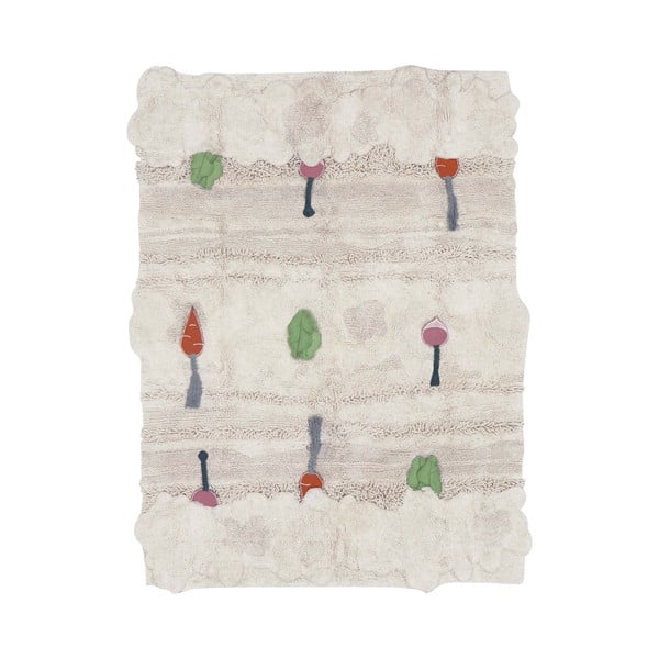 Krēmkrāsas kokvilnas bērnu rotaļu paklājs 120x160 cm Veggie Garden – Lorena Canals