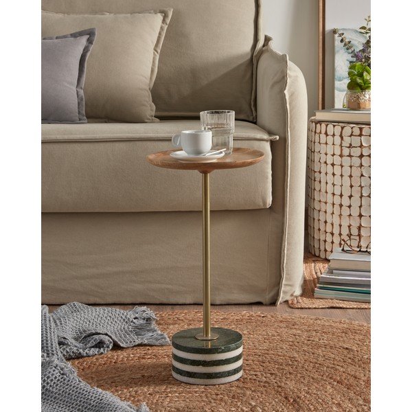La Forma Lleyton apaļš glabāšanas galds no mango koka, augstums 25 cm-image-3