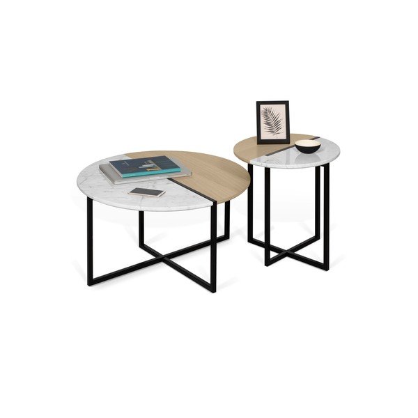 Apaļš žurnālgaldiņš ar ozolkoka imitācijas virsmu ø 50 cm Sonata – TemaHome-image-2