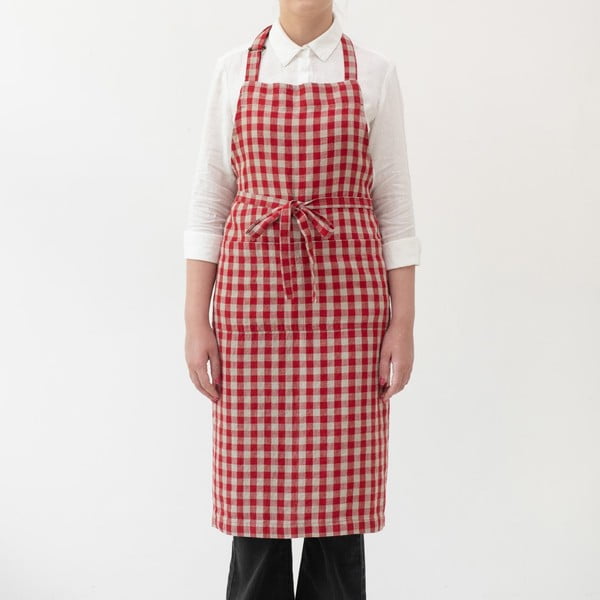 Lina priekšauts Red Gingham – Linen Tales