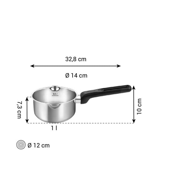 Nerūsējošā tērauda kastrolis piemērots indukcijas plītij 1 l Brava – Tescoma-image-3