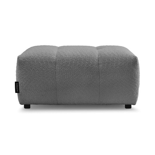 Pelēks kāju soliņš no buklē auduma Roxelane – Bobochic Paris