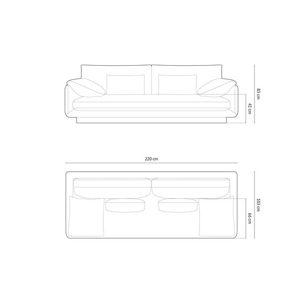Tumši zils dīvāns 220 cm Torino – Micadoni Home-image-4