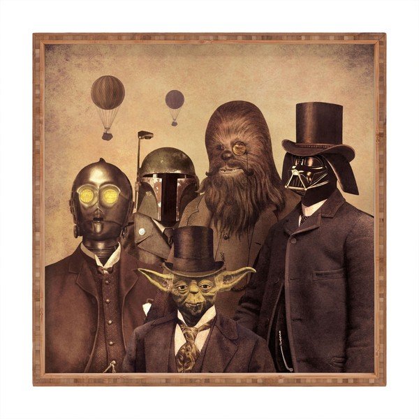 Koka dekoratīvais servēšanas paplātes Star Wars, 40 x 40 cm