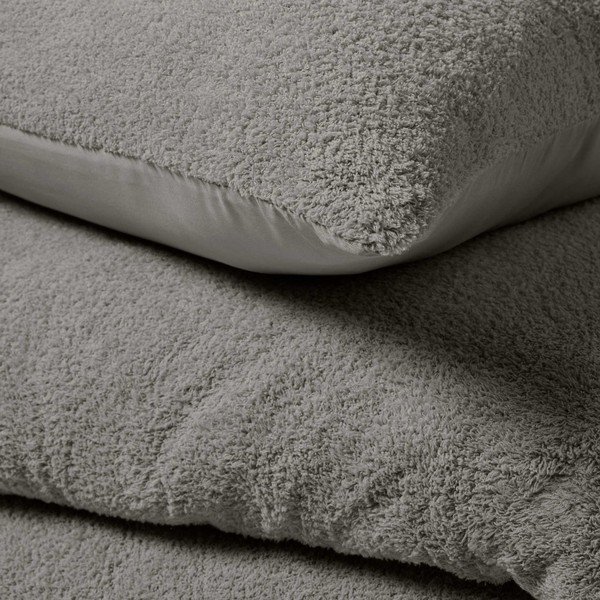 Antracīta pelēka divguļamā mikroplīša gultas veļa 240x220 cm Helena – douceur d'intérieur-image-2