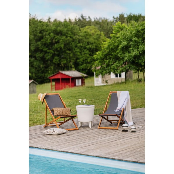 Pelēks saliekams dārza atpūtas krēsls no akācijas koka Bonami Essentials Deck-image-1