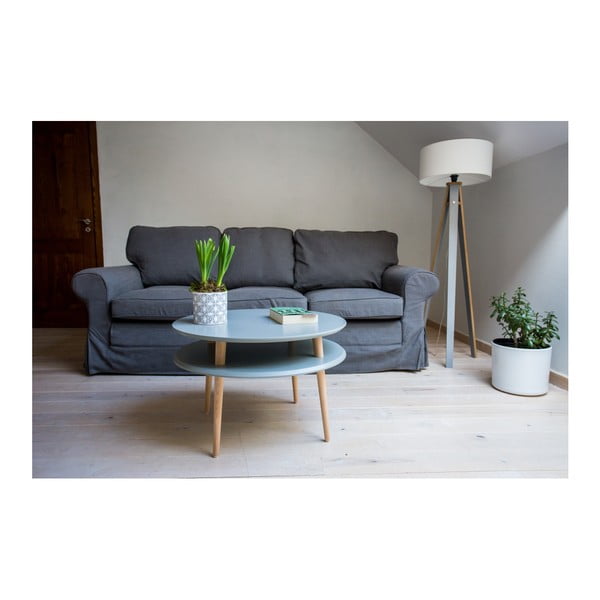 Tumši pelēks kafijas galdiņš ar dabīgām kājām Ragaba UFO, Ø 70 cm-image-3