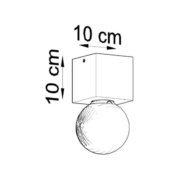 Pelēka griestu lampa 10x10 cm Gabi – Sollux-image-4