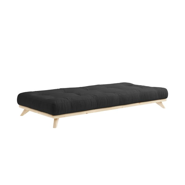 Melna koka gulta ar režģi 90x200 cm Senza - Karup Design