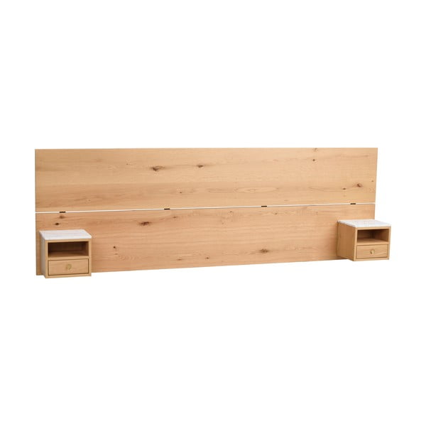 Dabīga toņa ozola masīvkoka gultas galvgalis 240x79 cm Whitmore – Rowico-image-2