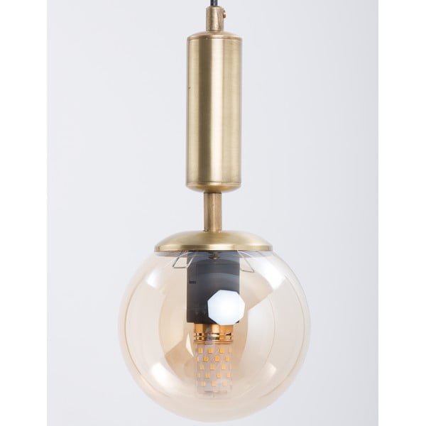 Dzeltena/zelta krāsas piekaramā lampa ar stikla abažūru ø 15 cm Hector – Squid Lighting-image-1