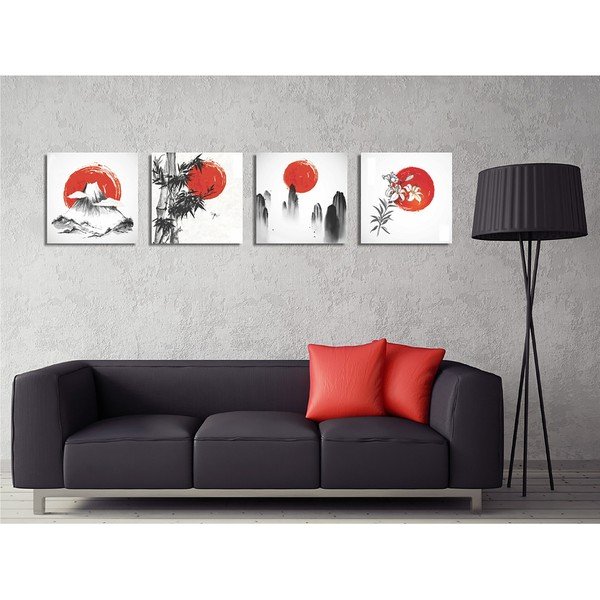 Gleznas (4 gab.) 30x30 cm Zen – Wallity-image-1