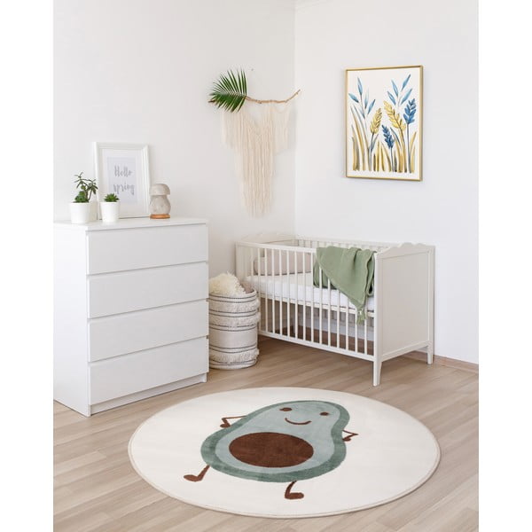 Piparmētru zaļš/ziloņkaula krāsas bērnu paklājs ø120 cm Avocado Mint – FD-image-1