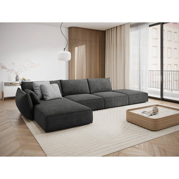 Pelēks stūra dīvāns (kreisais stūris) Vanda – Mazzini Sofas-image-1