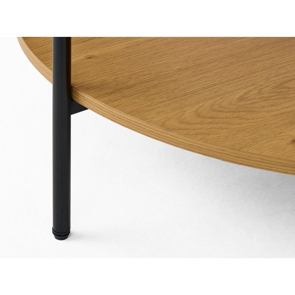 Dabīga toņa apaļš žurnālgaldiņš ar stikla galda virsmu ø 84 cm Hassel – Unique Furniture-image-4