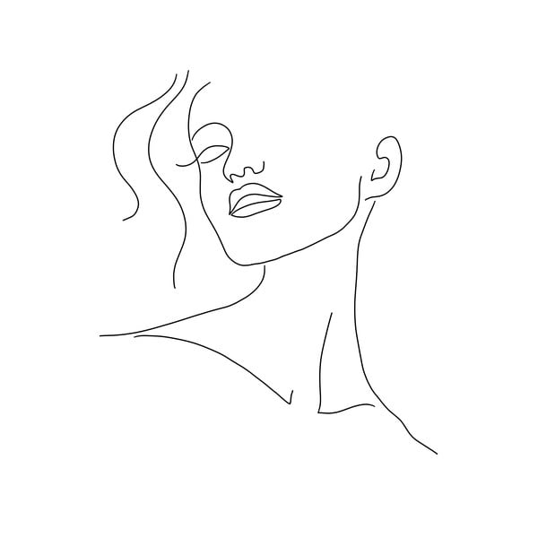 Plakāts 29x41 cm Minimal Woman Face Line Art – Veronika Boulová