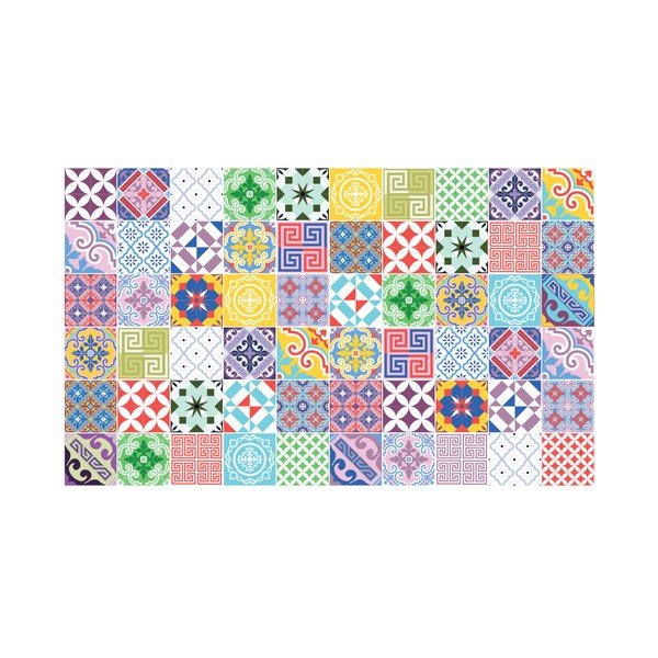 60 dekoratīvo sienas uzlīmju komplekts Ambiance Colorful, 15 x 15 cm-image-2