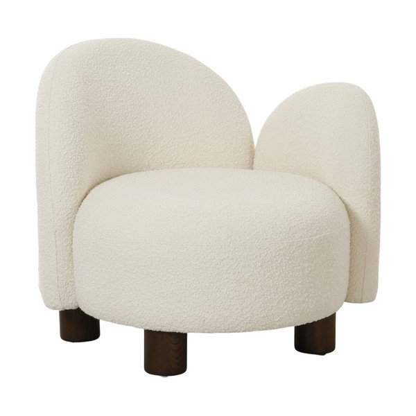 Balts atpūtas krēsls no buklē auduma Honolulu – House Nordic