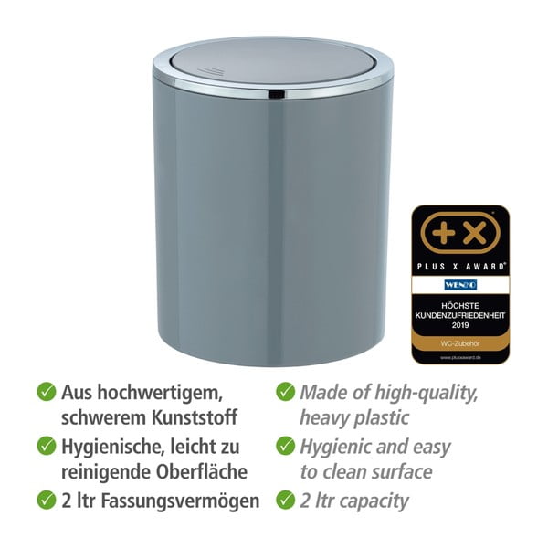 Pelēks atkritumu grozs Wenko Inca, 2 l-image-4
