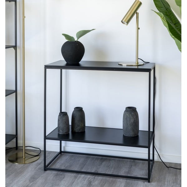Melns konsoles galds ar melnu galda virsmu 80x36 cm Vita – House Nordic-image-1