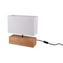 Balta/dabīga toņa galda lampa ar auduma abažūru (augstums 30 cm) Woody – Reality