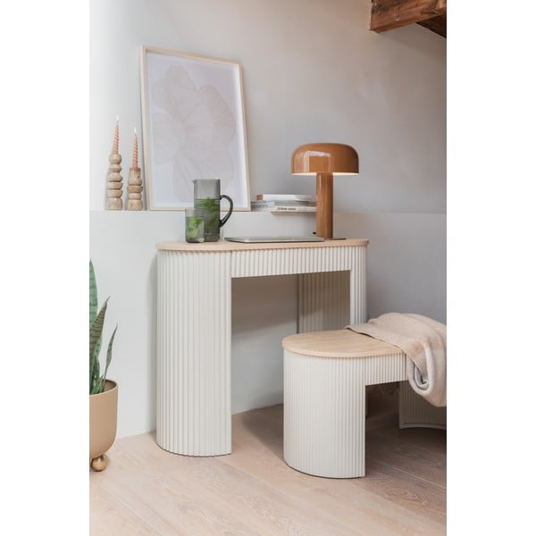 Bēšs metāla konsoles galds 40x100 cm Estriado  – Leitmotiv-image-1